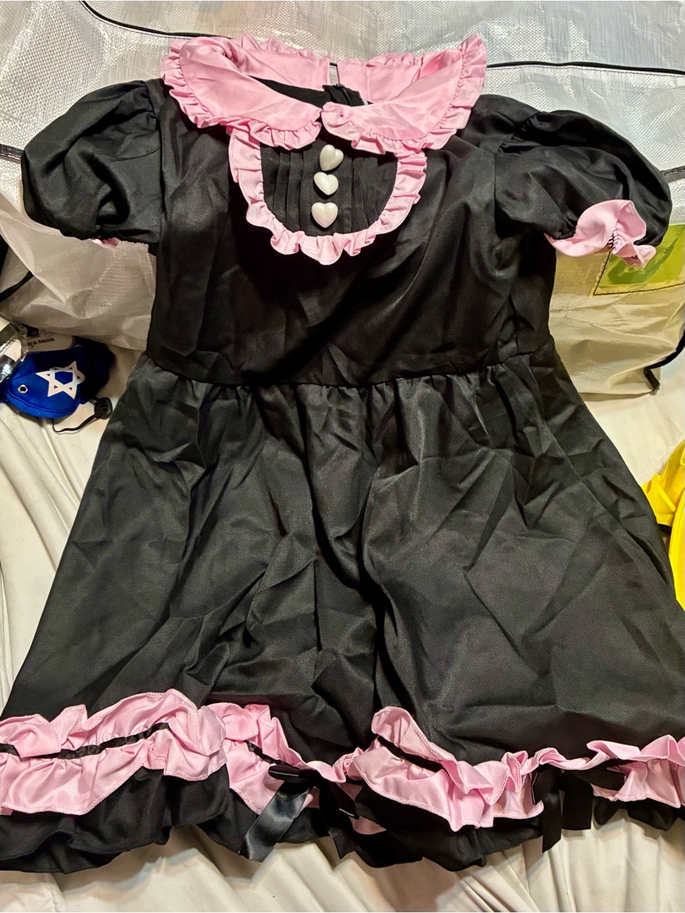 Pink & Black Ruffle Dress for Women Size M